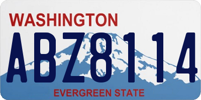 WA license plate ABZ8114