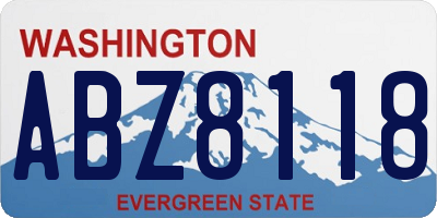 WA license plate ABZ8118