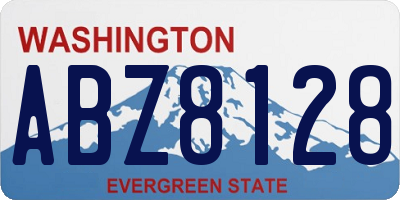 WA license plate ABZ8128