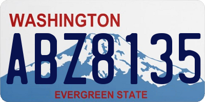 WA license plate ABZ8135