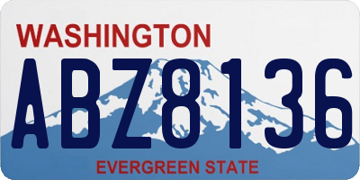 WA license plate ABZ8136