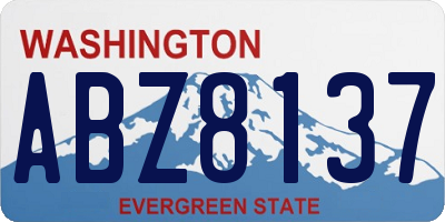 WA license plate ABZ8137