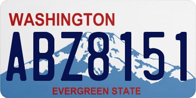 WA license plate ABZ8151