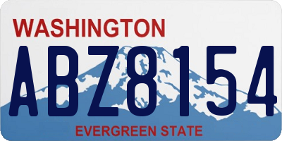WA license plate ABZ8154