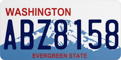 WA license plate ABZ8158