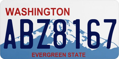 WA license plate ABZ8167