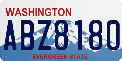 WA license plate ABZ8180