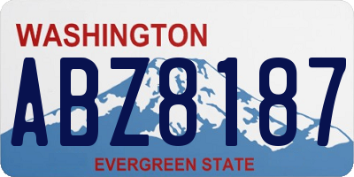 WA license plate ABZ8187