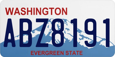 WA license plate ABZ8191