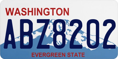 WA license plate ABZ8202