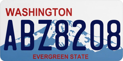WA license plate ABZ8208