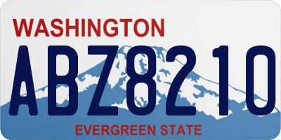 WA license plate ABZ8210