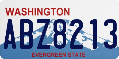 WA license plate ABZ8213