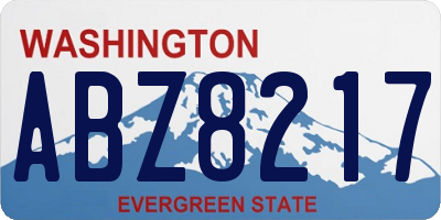 WA license plate ABZ8217