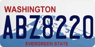 WA license plate ABZ8220