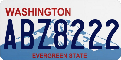 WA license plate ABZ8222