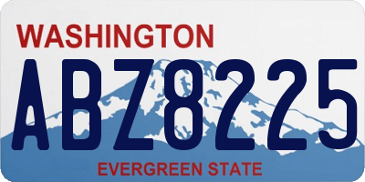 WA license plate ABZ8225