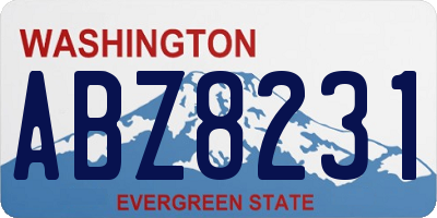 WA license plate ABZ8231