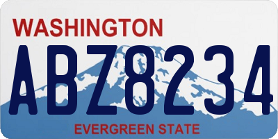 WA license plate ABZ8234