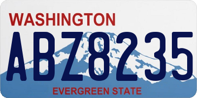 WA license plate ABZ8235