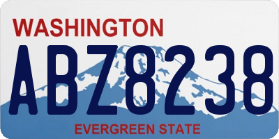 WA license plate ABZ8238