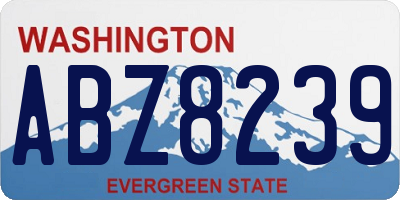 WA license plate ABZ8239