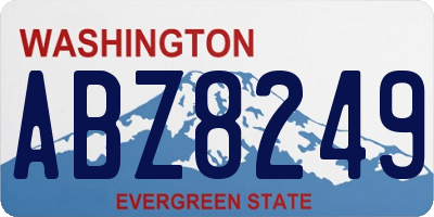 WA license plate ABZ8249
