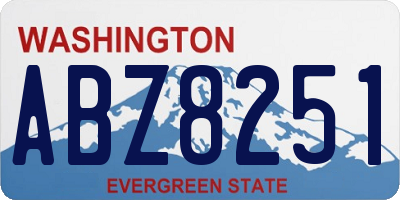 WA license plate ABZ8251