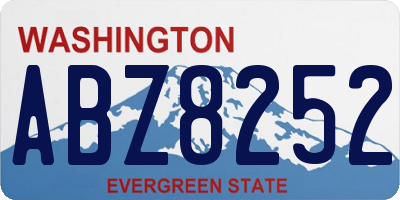 WA license plate ABZ8252