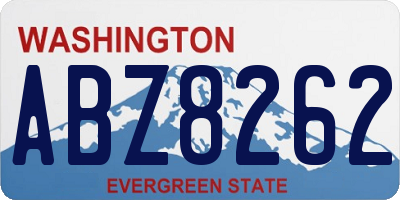 WA license plate ABZ8262