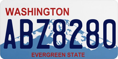 WA license plate ABZ8280