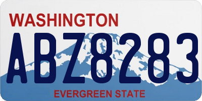 WA license plate ABZ8283