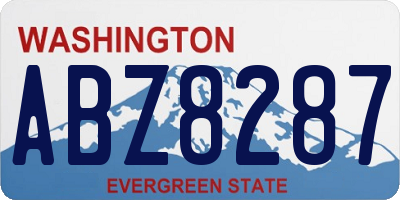 WA license plate ABZ8287