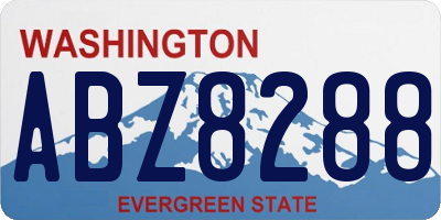 WA license plate ABZ8288
