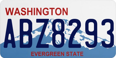 WA license plate ABZ8293