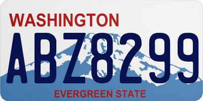 WA license plate ABZ8299