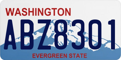WA license plate ABZ8301