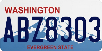 WA license plate ABZ8303