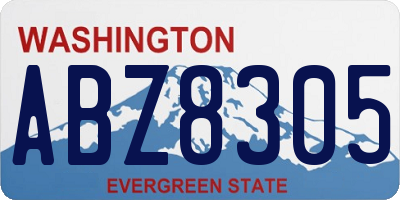 WA license plate ABZ8305