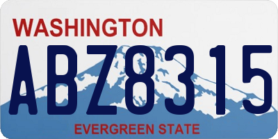 WA license plate ABZ8315