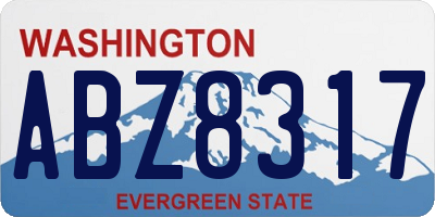 WA license plate ABZ8317
