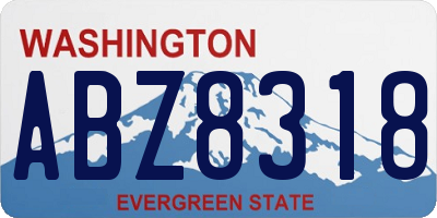 WA license plate ABZ8318