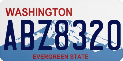 WA license plate ABZ8320