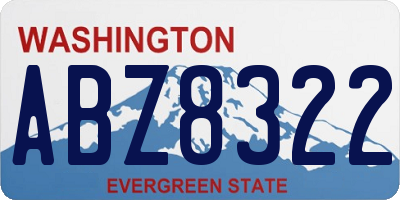 WA license plate ABZ8322
