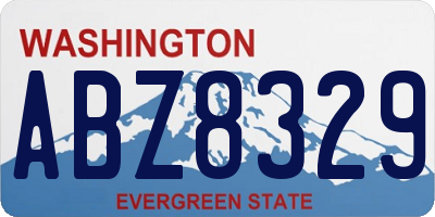WA license plate ABZ8329