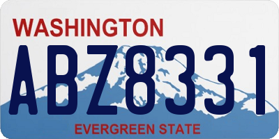 WA license plate ABZ8331