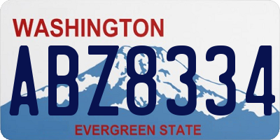 WA license plate ABZ8334