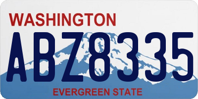 WA license plate ABZ8335