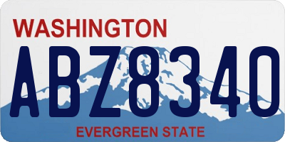 WA license plate ABZ8340