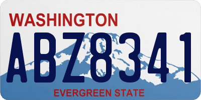 WA license plate ABZ8341